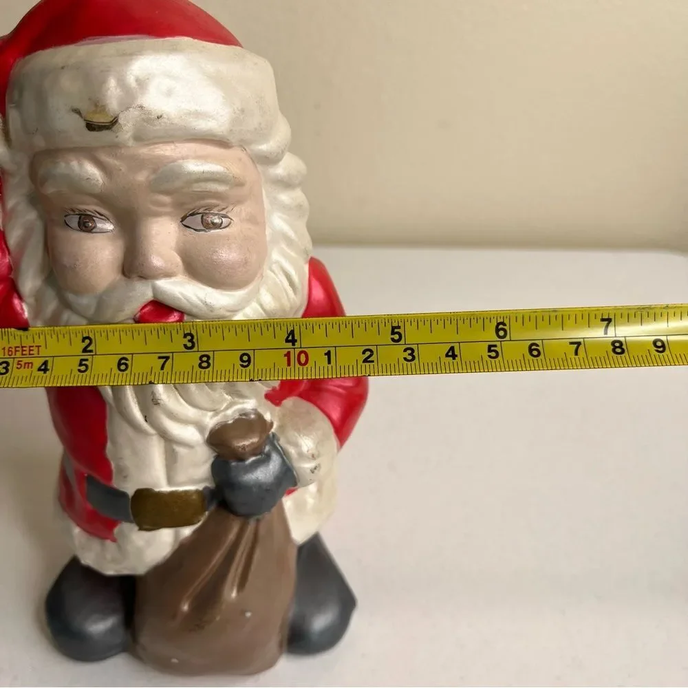 Vintage 70s Ceramic Santa Hobbyist Pottery Christmas Holiday Figurine Home Decor